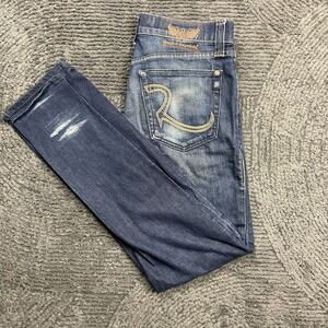 Rock & Republic Men's Jeans Size 31 x 32 Dark Wash Bootcut Denim Distressed